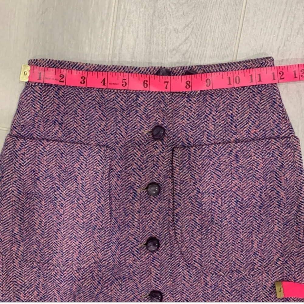Vintage Herring Bone Purple Midi Skirt - Picture 3 of 8